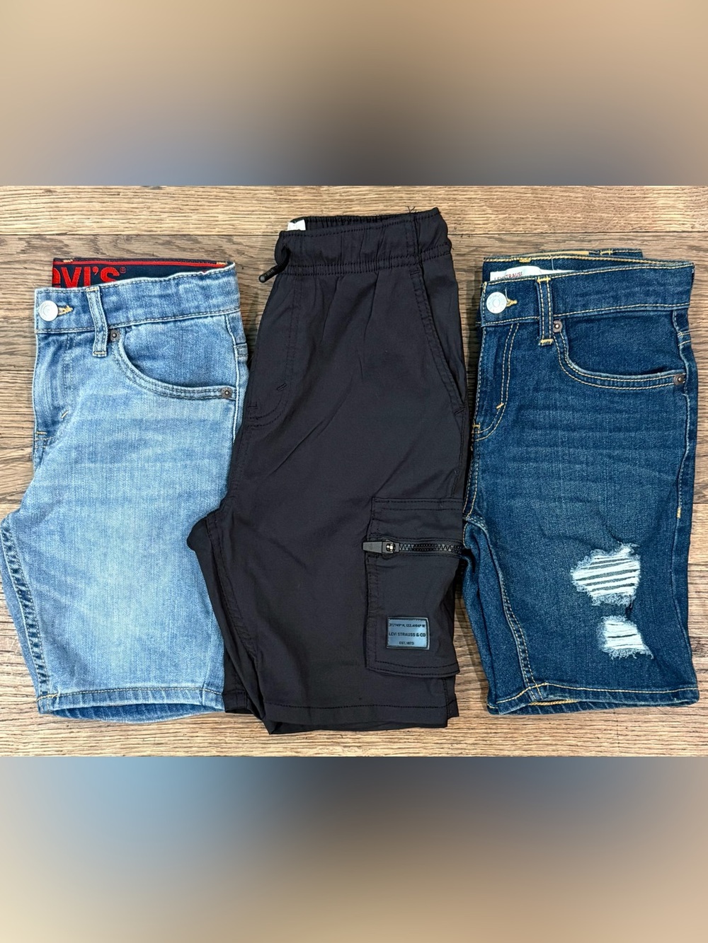 Boys Levi's 3-Piece Shorts Bundle - Denim & Cargo Utility Shorts